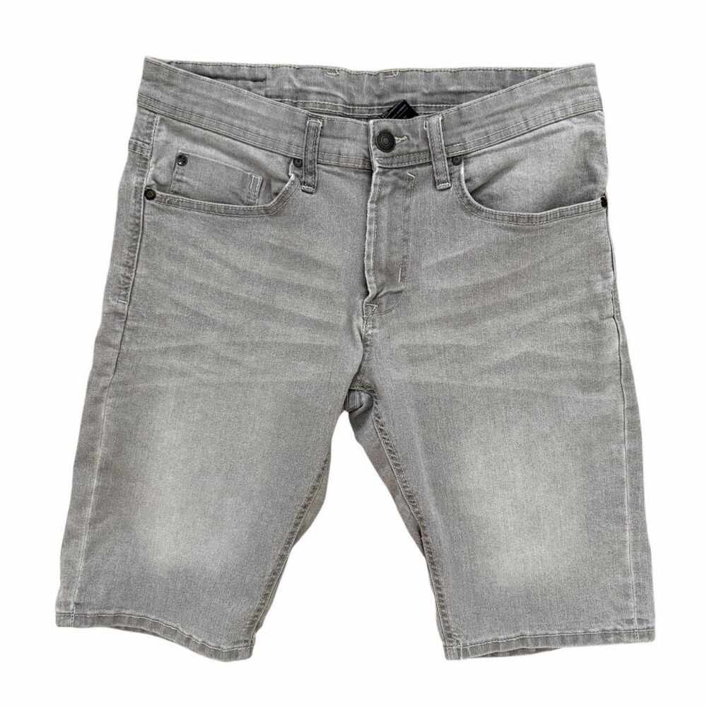Men’s Buffalo David Bitton Gray Washed Denim Jean Shorts Distressed Sz 32